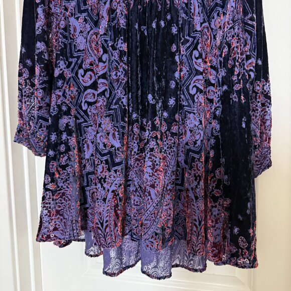 Free People Sz Small Crushed Velvet Whimsigoth witchy Mirror Mirror babydoll - Picture 6 of 16